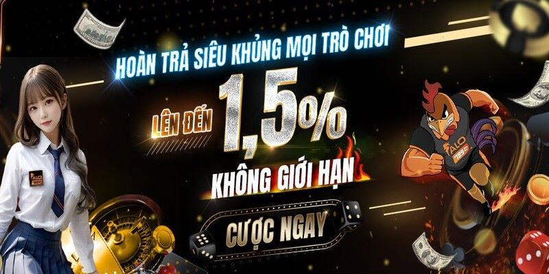 Hoàn trả 1.5% số tiền đặt cược tại QH88